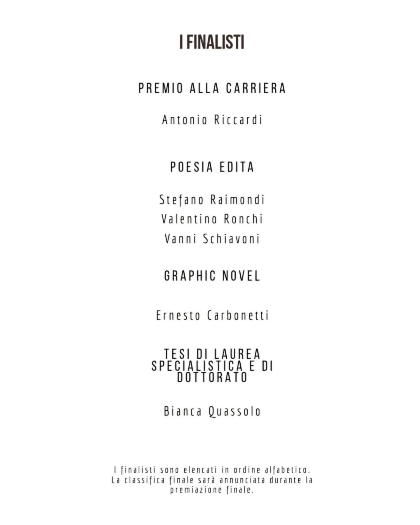 Finalisti del Premio Vito Moretti 2025